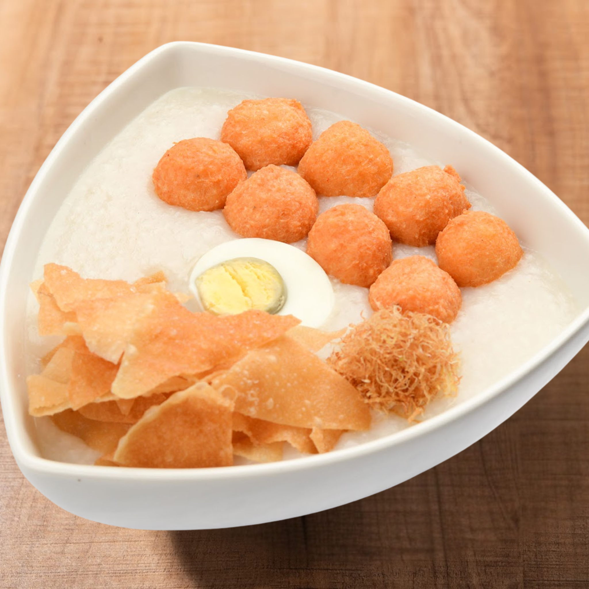 Prawnball with Ginger Congee