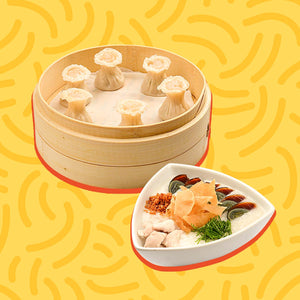 Congee with Century Egg, and 6pcs Shrimp & Pork Shaomai
