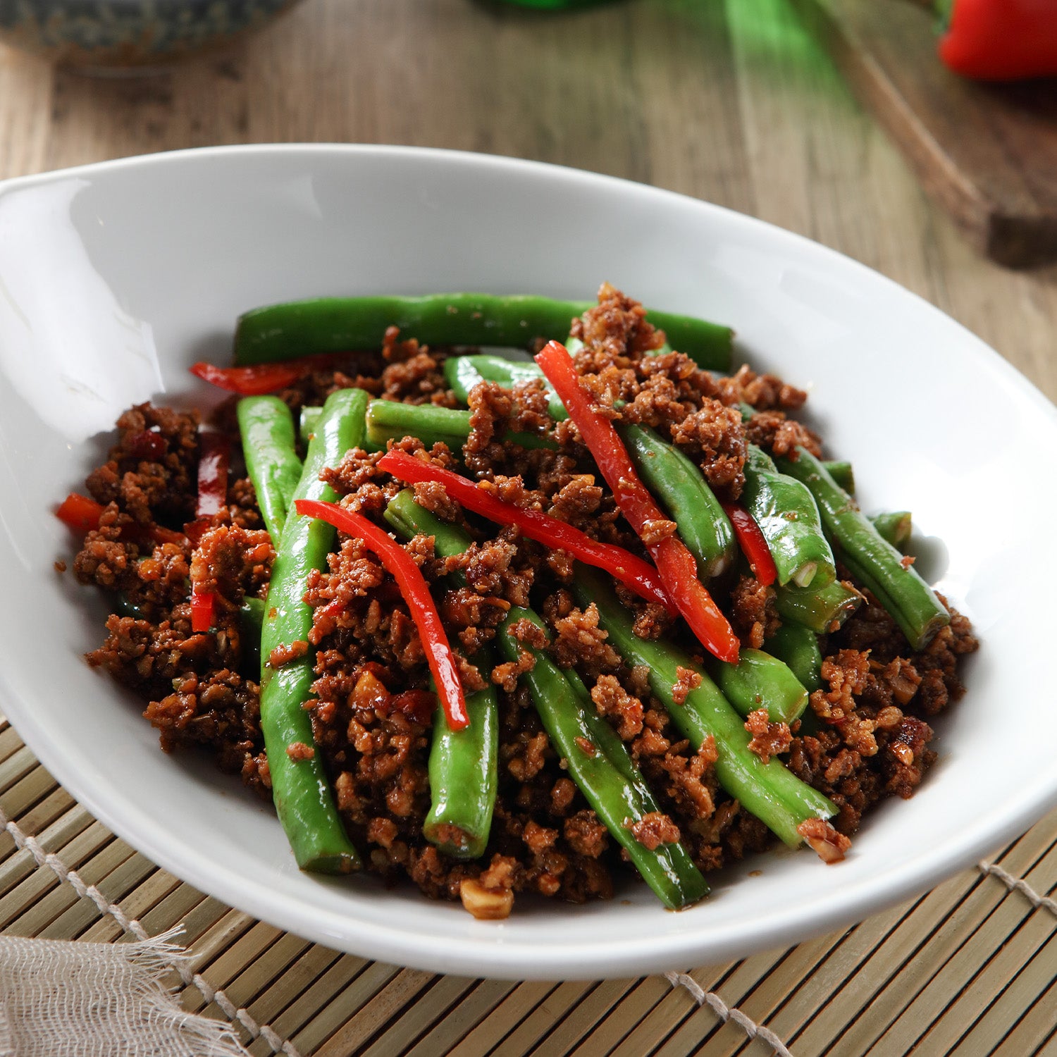 String beans with minced pork
